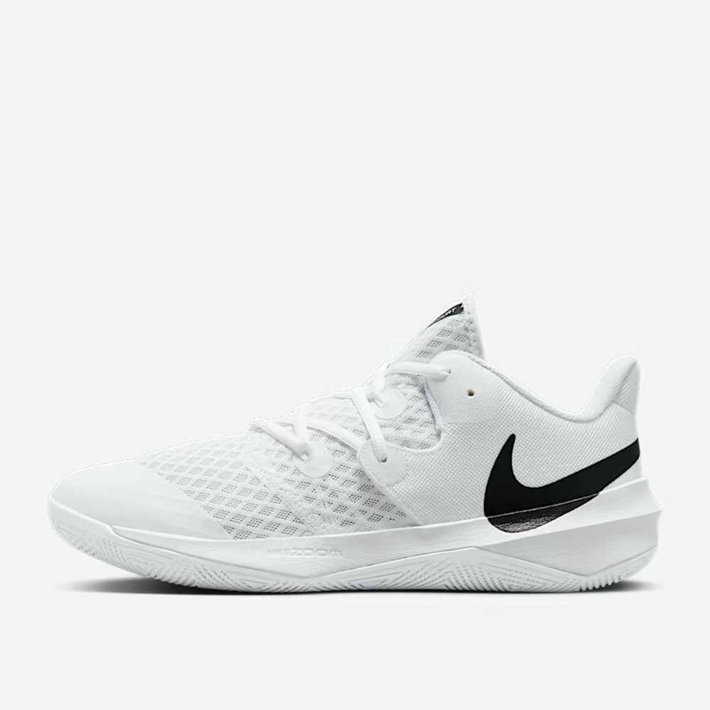 Nike Zoom Hypercourt Volleyball White and Black Athletic Shoes